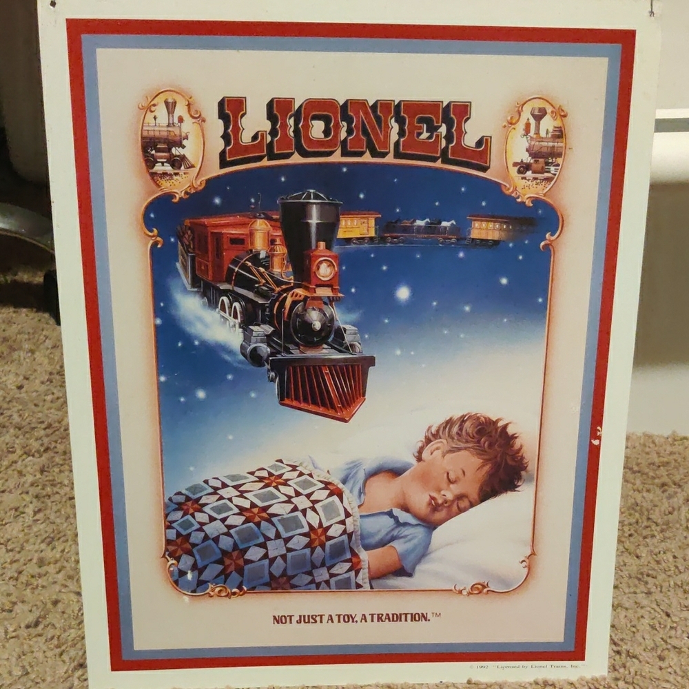 Vintage 1992 Lionel Train Metal Wall Hanging Picture